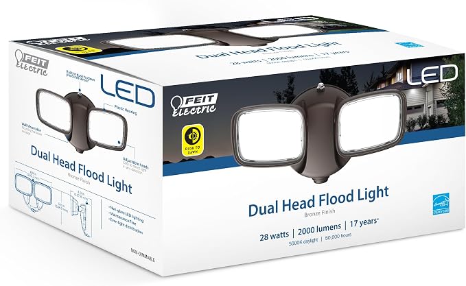 Feit Electric Outdoor LED Security Light, Dusk to Dawn, 28 Watts, Weather - Image 2