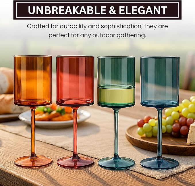 Unbreakable Stemmed Square Tritan Acrylic Floating Wine Glasses European Style - Image 3
