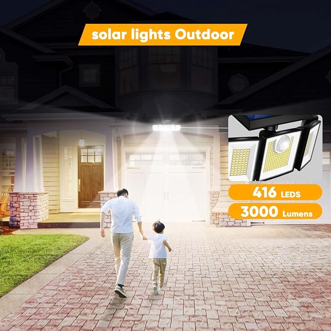 MDCMDCM Outdoor Solar Light Motion Sensor Waterproof - Image 2