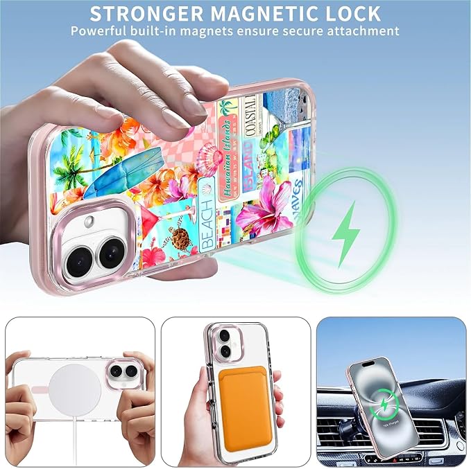 Case for iPhone 16, Coastal Beach Cover Coquette Collage Phone Case Design，for - Image 3