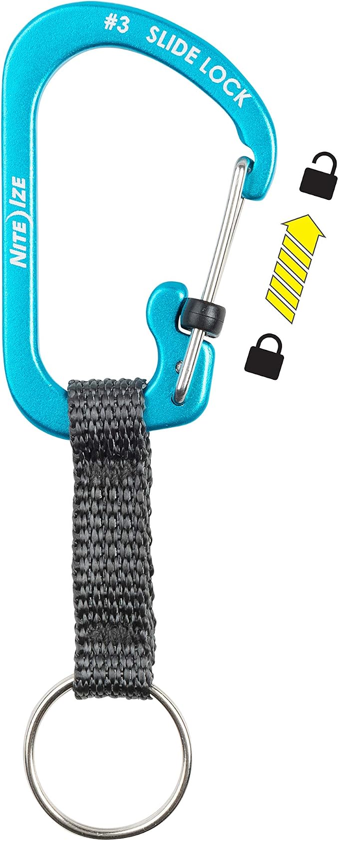 Nite Ize SlideLock Key Ring, Aluminum Locking Carabiner Key Chain - Image 2