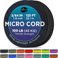 TECEUM Micro Paracord – 1.18 mm X 125 ft – Micro Utility Cord – Thin Braided by TECEUM