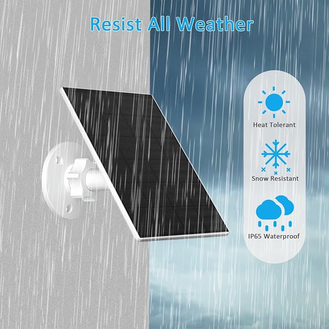 2W Solar Panel for Security Camera Outdoor, USB/USB-C Charger - Image 5