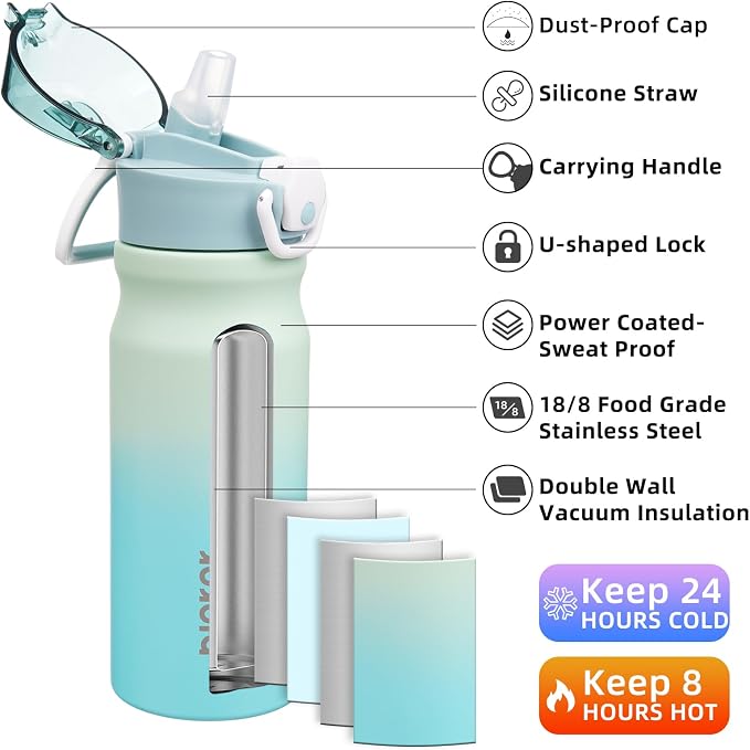 BJPKPK Insulated Water Bottle 18oz Stainless Steel Water Bottles - Image 2