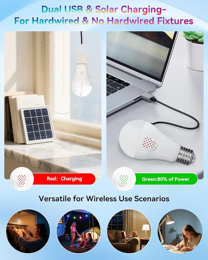 RGB WirelessGlow Rechargeable Light Bulbs - Image 6