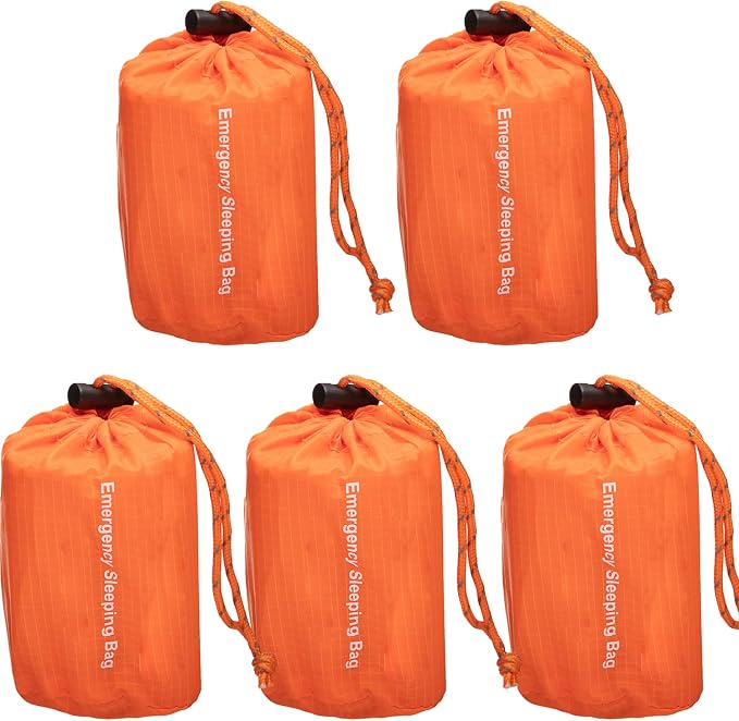 NovaMedic Emergency Sleeping Bag 5 Pack – 84"x36" Thermal Mylar Survival Bivy by NOVAMEDIC