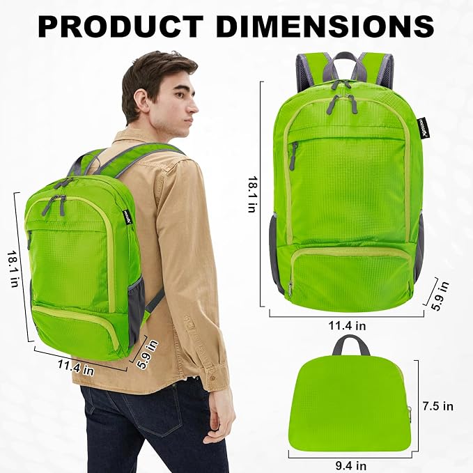 HOLYLUCK 20L Lightweight Packable Hiking Daypack Foldable Backpack - Image 2