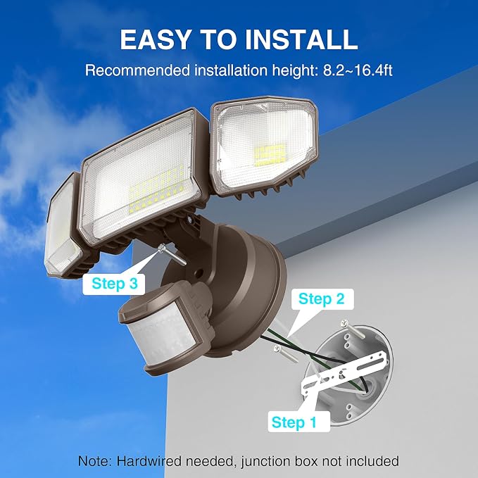 Abovizo 85W LED Security Lights Motion Sensor Light Outdoor, 8500LM Dusk to Dawn - Image 9