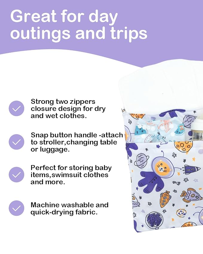 ALVABABY 2pcs Waterproof Wet Dry Bags, Reusable - Image 4