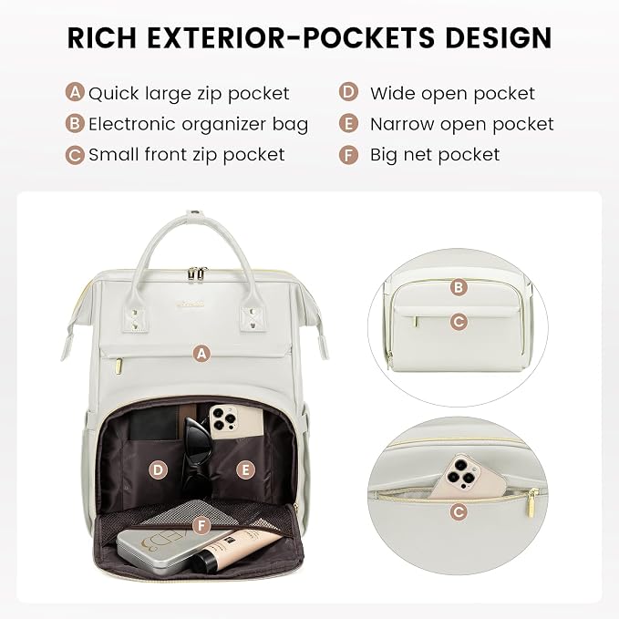 LOVEVOOK Leather Laptop Backpack - Image 3
