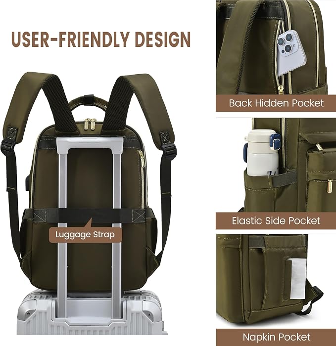 LOVEVOOK Laptop Backpack for Women 15.6 Inch Laptop Bag - Image 3