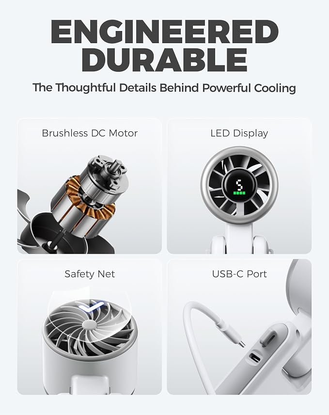 Diveblues Portable Handheld Turbo Fan, 5 Gear Wind, Battery Operated, 3 IN 1 - Image 7