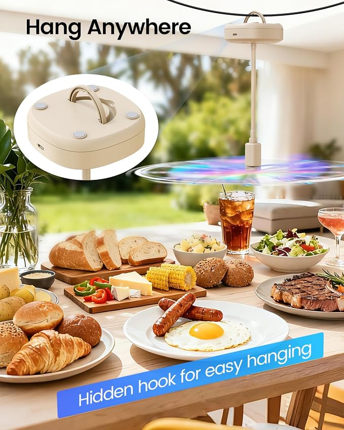 Edvision 4 Pack Food Table Fan, 2000mAh USB Powered Rechargeable Food Fan - Image 5