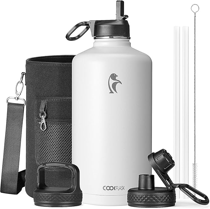 Coolflask 128 oz Gallon Water Bottle Insulated by Coolflask