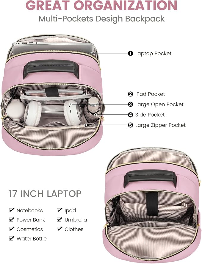 LOVEVOOK Laptop Backpack for Women, Travel Computer Work Bags - Image 3