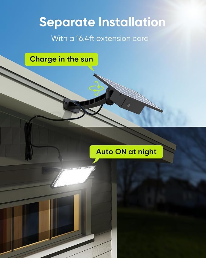 JACKYLED 1000 Lumens 299 LED Solar Lights Outdoor Bright Solar Dusk to Dawn - Image 10