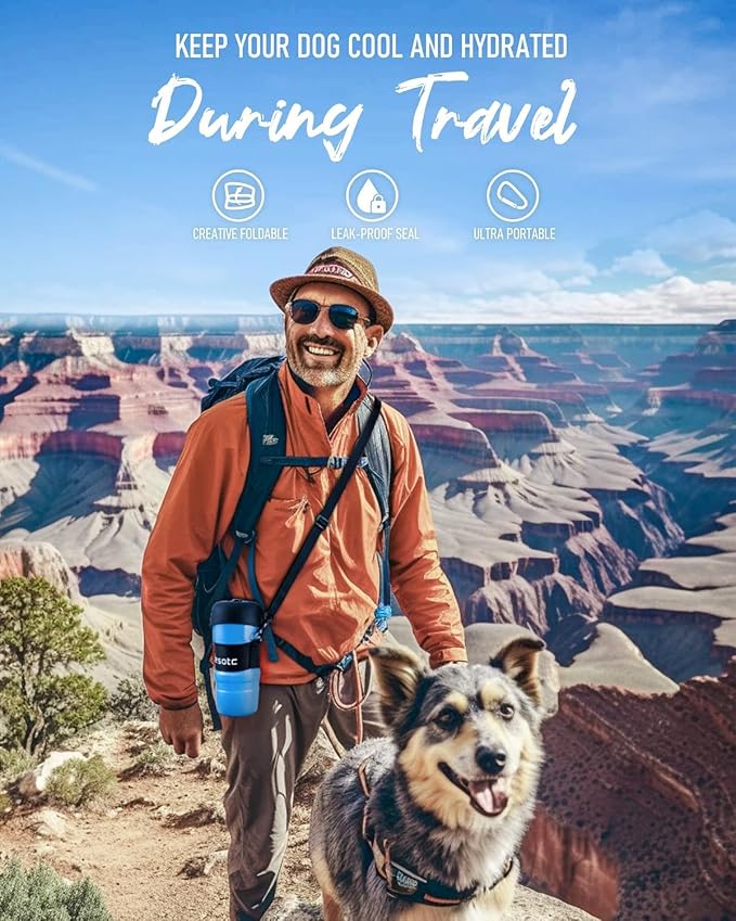 lesotc Dog Water Bottle, Portable Pet Water Dispenser, Leak Proof Travel - Image 4