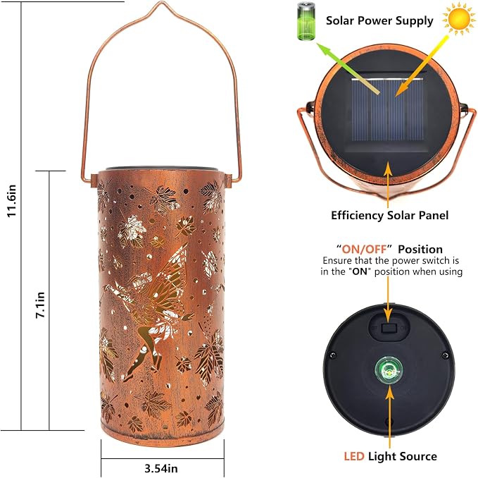 Fairy Solar Lanterns Outdoor Hanging Maple Leaf Decor Lantern, Waterproof - Image 4