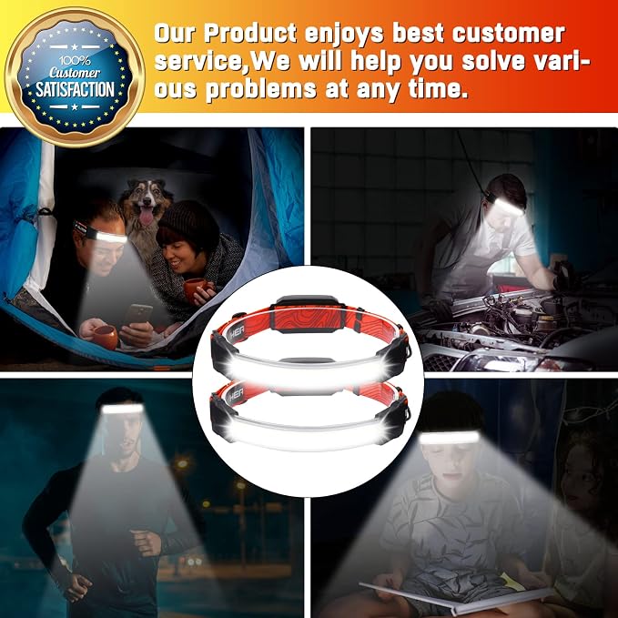 Rechargeable Headlamp, Super Bright 1500 Lumens 6 Modes Head Lamp Led - Image 8