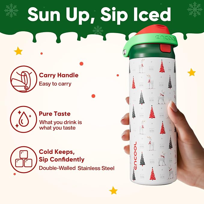 ENCOOL Christmas SwiftSip Insulated Water Bottle - Image 3