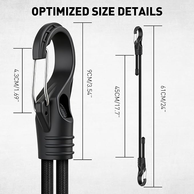8-Piece 24-inch Adjustable Bungee Cords - Image 2