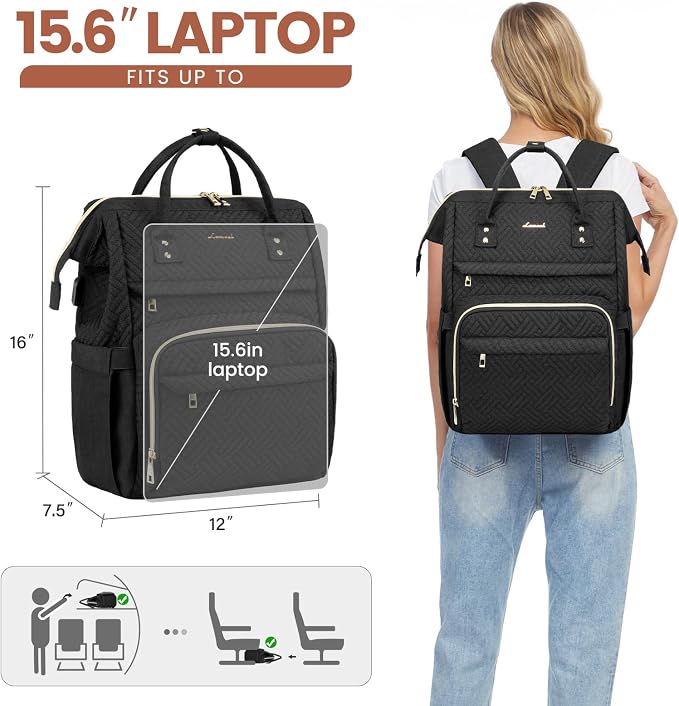 LOVEVOOK Laptop Backpack for Women, 15.6 Inch Professional Womens Travel - Image 5