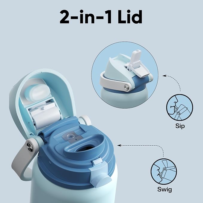 Insulated Water Bottle with Straw - Image 3
