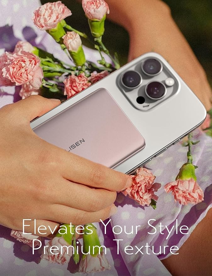 LISEN Qi2 15W Ultra Slim MagSafe Battery Pack, 5000mAh Fast Charging MagSafe - Image 6