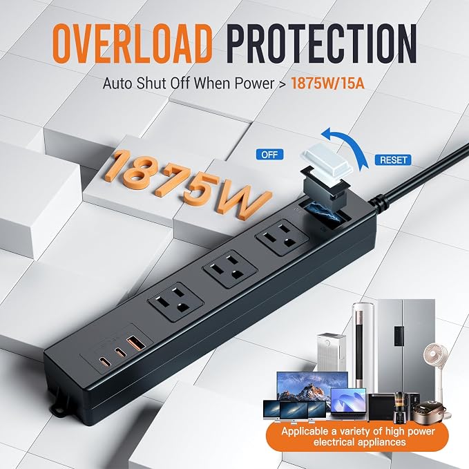 15FT Outdoor Waterproof Power Strip Surge Protector - Image 3