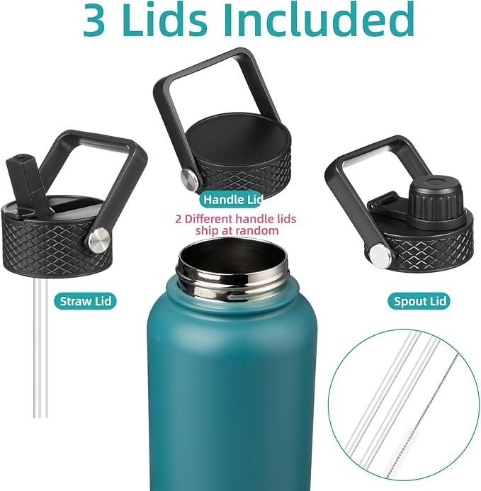 Konokyo 32 oz Insulated Water Bottle Stainless Steel Sport Bottles - Image 3