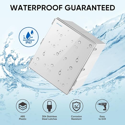TICONN Outdoor Electrical Box Waterproof, Junction Box IP67 ABS Plastic - Image 2