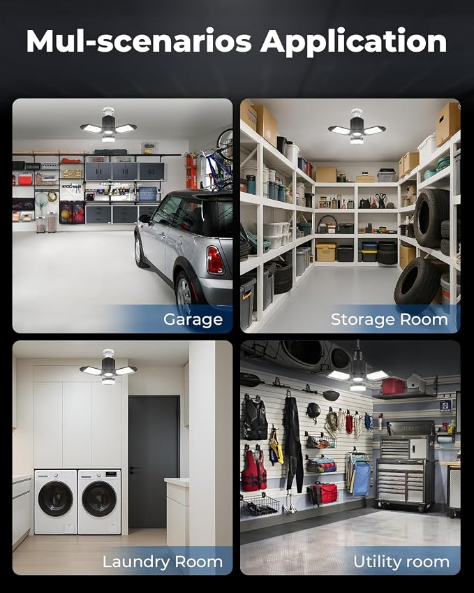 toberich LED Garage Light Bulbs 6 Pack, 8000LM Shop Lights - Image 7
