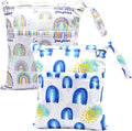 2pcs Waterproof Wet Bags with Two Zippered Pockets, Reusable by Welcometoeaxin