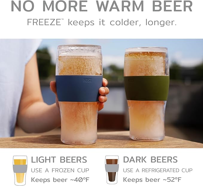 Host FREEZE Beer Cooling Cups, Frozen Beer Mugs, Freezable Pint Glass Set - Image 2