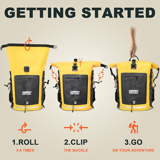 OSAH DRYPAK Waterproof Backpack Dry Bag 35L/55L/85L– Heavy Duty Roll-Top Hiking - Image 6