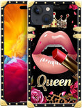 Compatible with iPhone 15 Case, Glitter Red Rose Queen Leopard Lipstick Luxury by Unknown