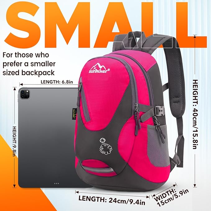 sunhiker Small Hiking Backpack Women Men 20L Lightweight Travel Backpack - Image 4