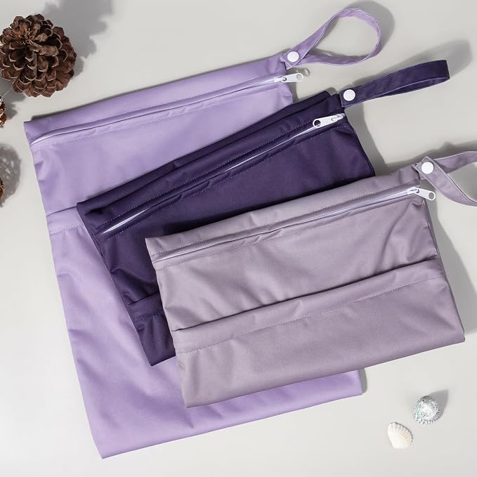 ALVABABY 3pcs Cloth Diaper Wet Dry Bags Waterproof Reusable - Image 5