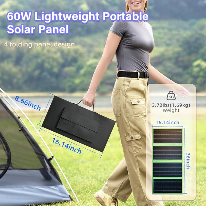 New Tech 60W Portable Solar Panel Charger - Image 6
