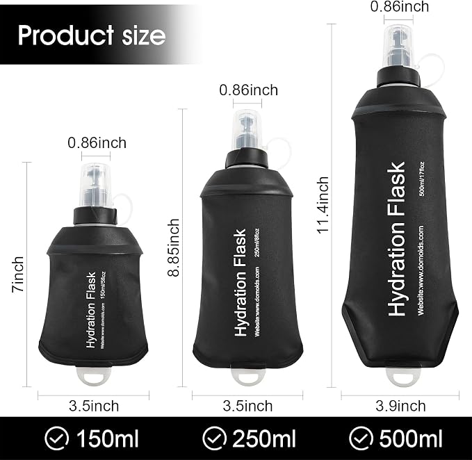 WILDREEDS 250ml Soft Flask, TPU Collapsible Soft Water Bottle - Image 2