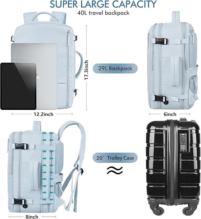 Beraliy 29L Travel Backpack Women, Airline Approved Backpack, Carry On luggage - Image 8