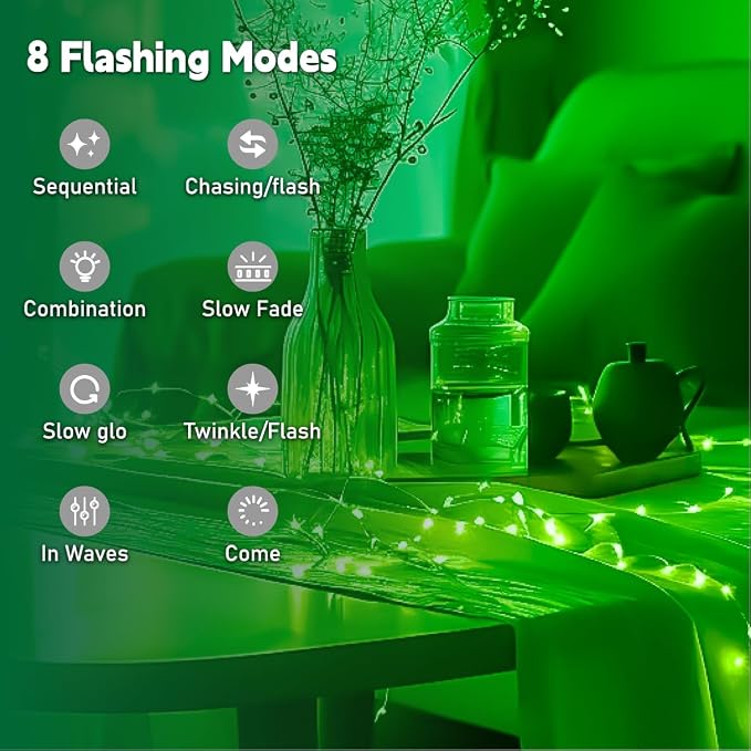 HXWEIYE Rechargeable Fairy Lights Battery Operated, DIY Timer & 8 Modes - Image 8