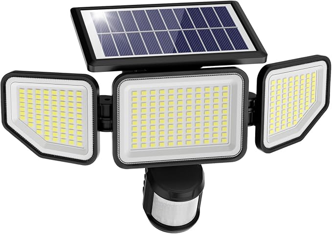 Onforu 4500LM Solar Lights Outdoor, 3 Heads Security Lights by Onforu