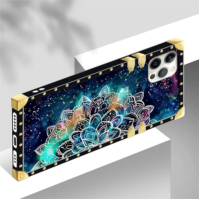 Compatible with iPhone 12 Case, Starry Sky Colourful Mandala Luxury Golden - Image 4
