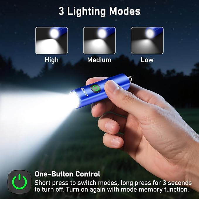 Blukar Rechargeable EDC Flashlight, Mini Keychain Flash Light - Image 4