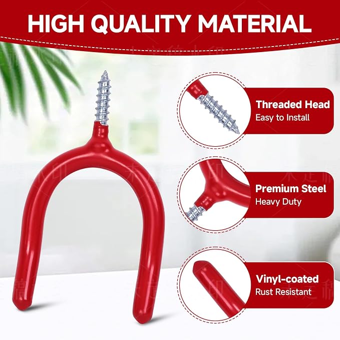 12 Pack Garage Storage System Steel U Hooks - Image 4