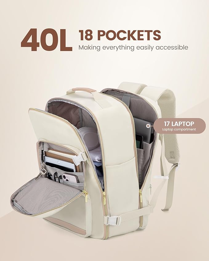 LOVEVOOK Travel Backpack for Women & Men 40L, Airline Approved Carry On - Image 3