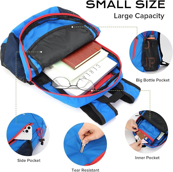 VPBAGE 15L Water-resistant Hiking Daypack, Small Backpack Travel Outdoor - Image 3