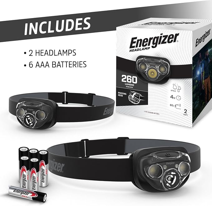 Energizer LED Headlamp PRO, IPX4 Water Resistant Headlamps, High-Performance - Image 7