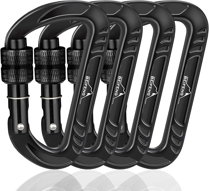 BEIFENG Heavy Duty Lightweight Locking Carabiner Clips D Ring by BEIFENG
